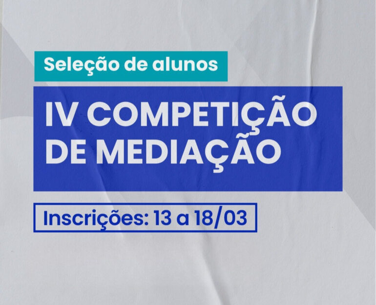 Curso de Direito divulga lista de inscritos na seleção para IV Competição de Mediação nesta quinta (19)